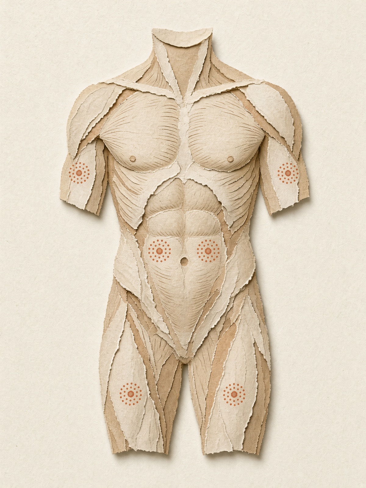 Diagram of subcutaneous sites on abdomen, thighs, and arms